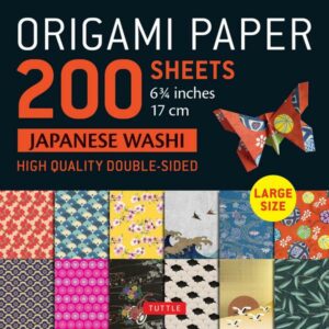 Origami Paper 200 Sheet Japanese Washi Patterns 6 3/4' 17 CM: Large Tuttle Origami Paper: High-Quality Double Sided Origami Sheets Printed with 12 Dif