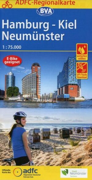 ADFC-Regionalkarte Hamburg/Neumünster/Kiel 1:75.000