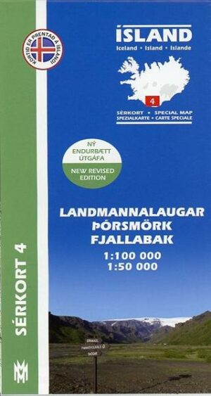 Island Serkort 04 Landmannalaugar - Porsmörk 1 : 100 000