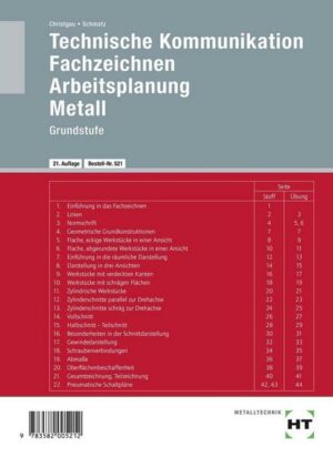 Technische Kommunikation. Fachzeichnen. Arbeitsplanung