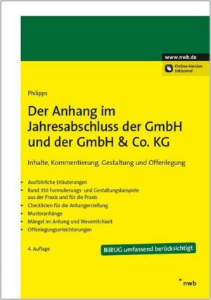 Der Anhang im Jahresabschluss der GmbH und der GmbH & Co. KG