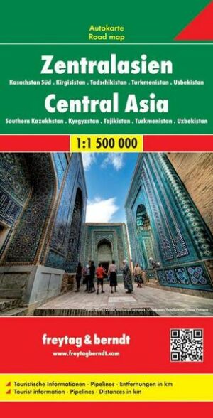 Zentralasien - Kasachstan Süd - Kirgisistan - Tadschikistan -Turkmenistan - Usbekistan 1 : 1.500.000  Autokarte