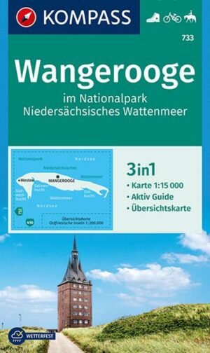 KOMPASS Wanderkarte 733 Wangerooge im Nationalpark NIedersächsisches Wattenmeer