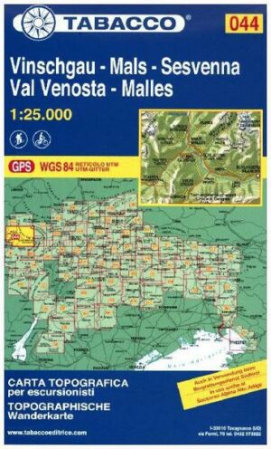 Tabacco Wandern 1 : 25 000 Vinschgau -Mals - Sesvenna / Val Venosta - Malles