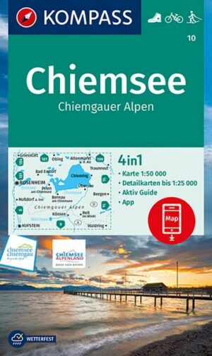 KOMPASS Wanderkarte 10 Chiemsee