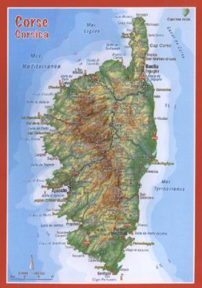 Reliefpostkarte Korsika