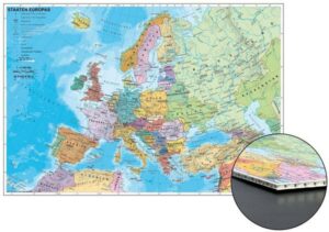 Staaten Europas zum Pinnen auf Wabenplatte