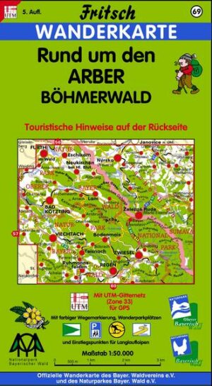 Rund um den Arber / Böhmerwald 1 : 50 000. Fritsch Wanderkarte