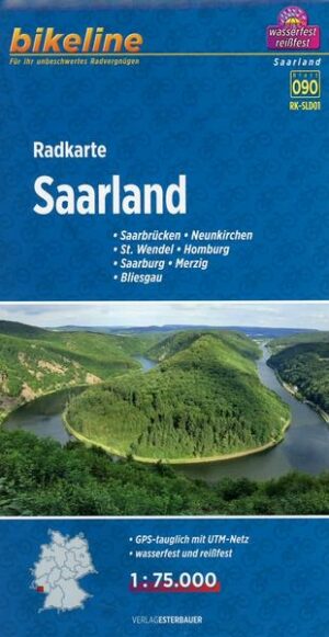 Bikeline Radkarte Deutschland Saarland 1 : 75 000