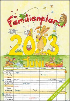 Familienplaner Cartoon 2023 - Bildkalender 23