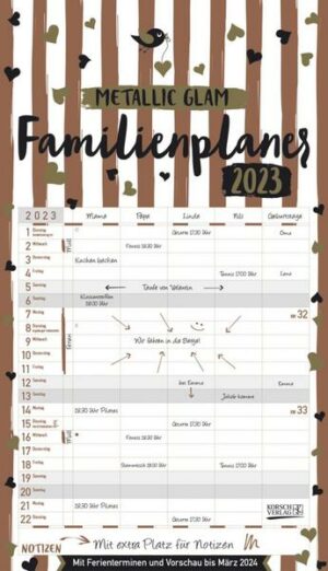 Familienplaner Metallic Glam 2023