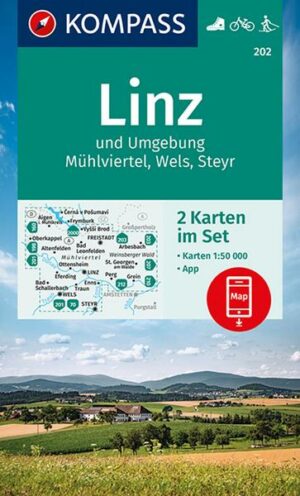 KOMPASS Wanderkarte 202 Linz und Umgebung