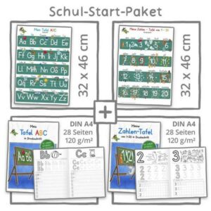 Mein Schul-Start-Paket (2 Lernposter 32 x 46 cm + 2 Schreiblernhefte DIN A4