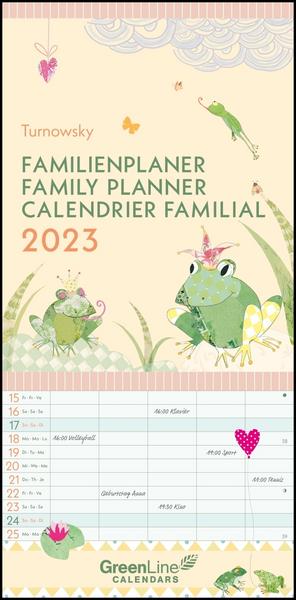 GreenLine Turnowsky 2023 Familienplaner -Wandkalender - Familien-Kalender - 22x45