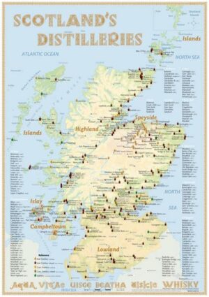 Whisky Distilleries Scotland - Poster 42x60cm - Standard Edition