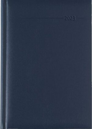 Buchkalender Balacron blau 2023 - Büro-Kalender A5 - Cheftimer - 1 Tag 1 Seite - 352 Seiten - Balacron-Einband - Alpha Edition