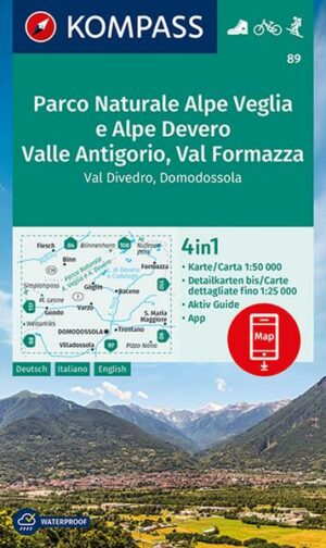 KOMPASS Wanderkarte 89 Parco Naturale Alpe Veglia e Alpe Devero