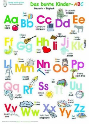 Das bunte Kinder-ABC. Poster / Das bunte Kinder-ABC deutsch-englisch