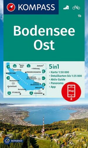 KOMPASS Wanderkarte Bodensee Ost