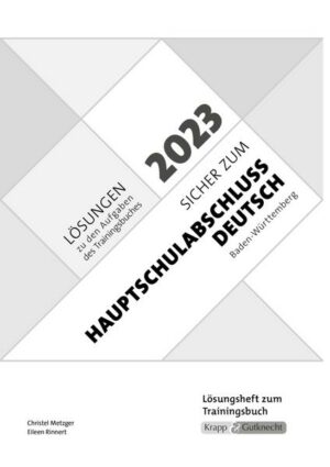 Sicher zum Hauptschulabschluss Deutsch Baden-Württemberg 2023 und 2024