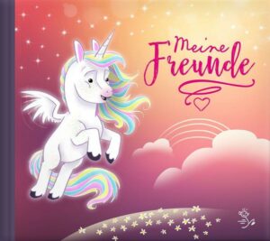 Meine Freunde – Freundebuch (Motiv: fliegendes Einhorn)