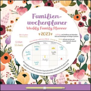 Familien Wochenkalender Flowers 2023 - Familien-Timer - Termin-Planer - Kinder-Kalender - Familien-Kalender - 30