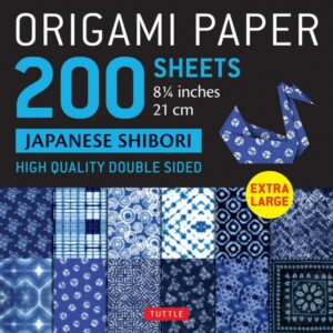 Origami Paper 200 Sheets Japanese Shibori 8 1/4' (21 CM): Extra Large Tuttle Origami Paper: High-Quality Double Sided Origami Sheets Printed with 12 D