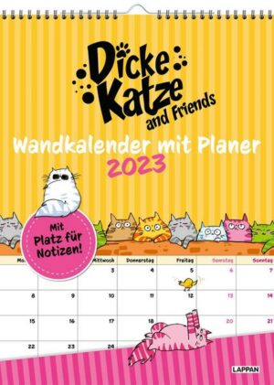 Dicke Katze and friends Wandkalender mit Planer 2023