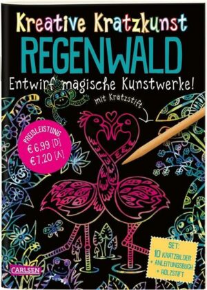 Kreative Kratzkunst: Regenwald: Set mit 10 Kratzbildern