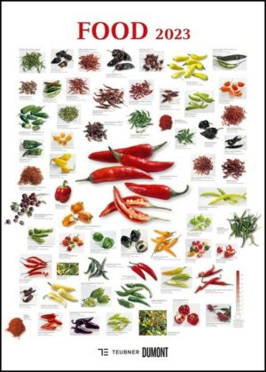 Food 2023 - Bildkalender 50x70 cm - mit kurzen Beschreibungen zu den Obst- und Gemüsesorten - Küchenkalender - Dumont - Posterkalender
