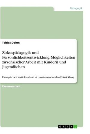 Zirkuspädagogik und Persönlichkeitsentwicklung. Möglichkeiten zirzensischer Arbeit mit Kindern und Jugendlichen