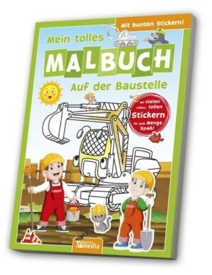 Malbuch mit Stickern: Baustelle