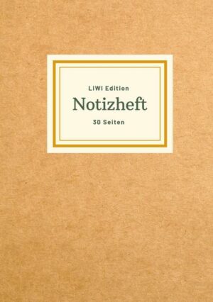 Dünnes Notizheft A5 liniert - Notizbuch 30 Seiten 90g/m² - Softcover hellbraun -