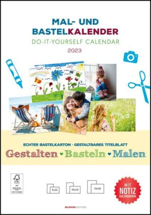 Mal- und Bastelkalender 2023 mit Platz für Notizen - weiß - 21 x 29