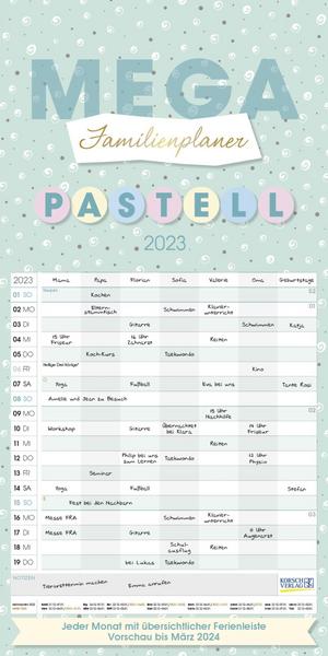 Mega Familienplaner Pastell 2023