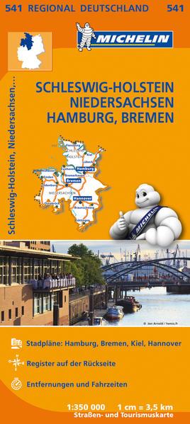 Michelin Regionalkarte Schleswig-Holstein / Niedersachsen / Hamburg / Bremen 1 : 350 000