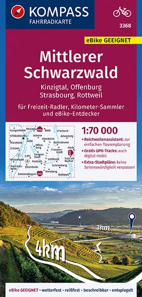KOMPASS Fahrradkarte 3368 Mittlerer Schwarzwald