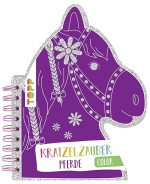Kratzelzauber Color Pferde (Kratzelbuch in Pferdekopfform)