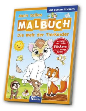 Malbuch mit Stickern: Tierkinder