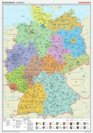 Posterkarten Geographie: Deutschland: politisch