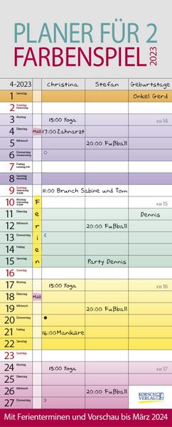 Farbenspiel - Planer für 2 2023