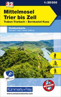 Mittelmosel - Trier bis Zell 1 : 35.000 Outdoorkarte 22  LZ bis 2025