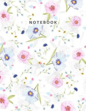 Notebook: Beautiful Flowers Notes Book Lined and Numbered 200 Pages with Grey Lines Letter Size 8.5 X 11 - A4 Size (Journal