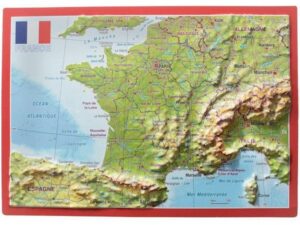 Reliefpostkarte Frankreich