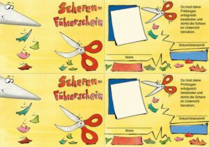 Scheren-Führerschein - Klassensatz Führerscheine