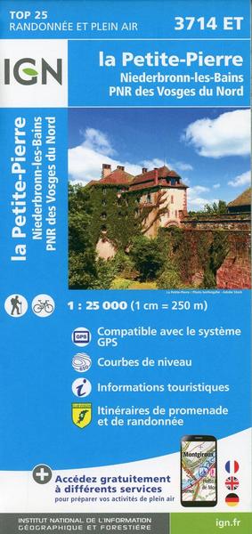La Petite Pierre-Niederbronn-les-Bains.PNR des Vosges du Nord 1:25 000