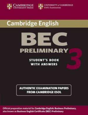 Cambridge Bec Preliminary 3 Student's Book with Answers