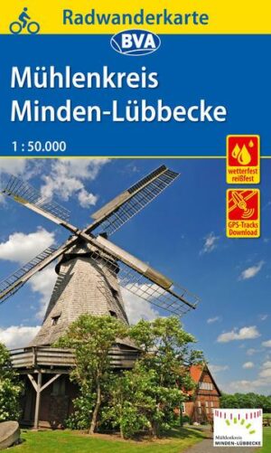 Radwanderkarte BVA Radwandern im Mühlenkreis Minden-Lübbecke 1:50.000