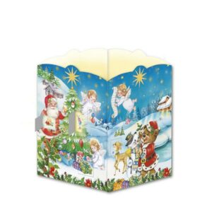 Trötsch Postkarte zum Aufstellen Windlicht-Adventskalender Nostalgisch