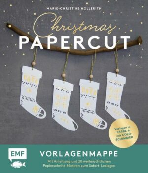 Set: Christmas Papercut – Die Vorlagenmappe mit Anleitung und 20 weihnachtlichen Papierschnitt-Motiven zum Sofort-Loslegen